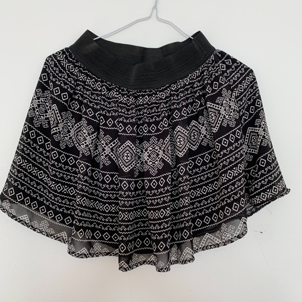 Aztec Black Skirt